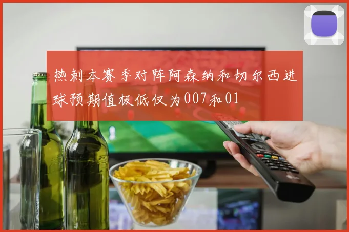 热刺本赛季对阵阿森纳和切尔西进球预期值极低仅为007和01